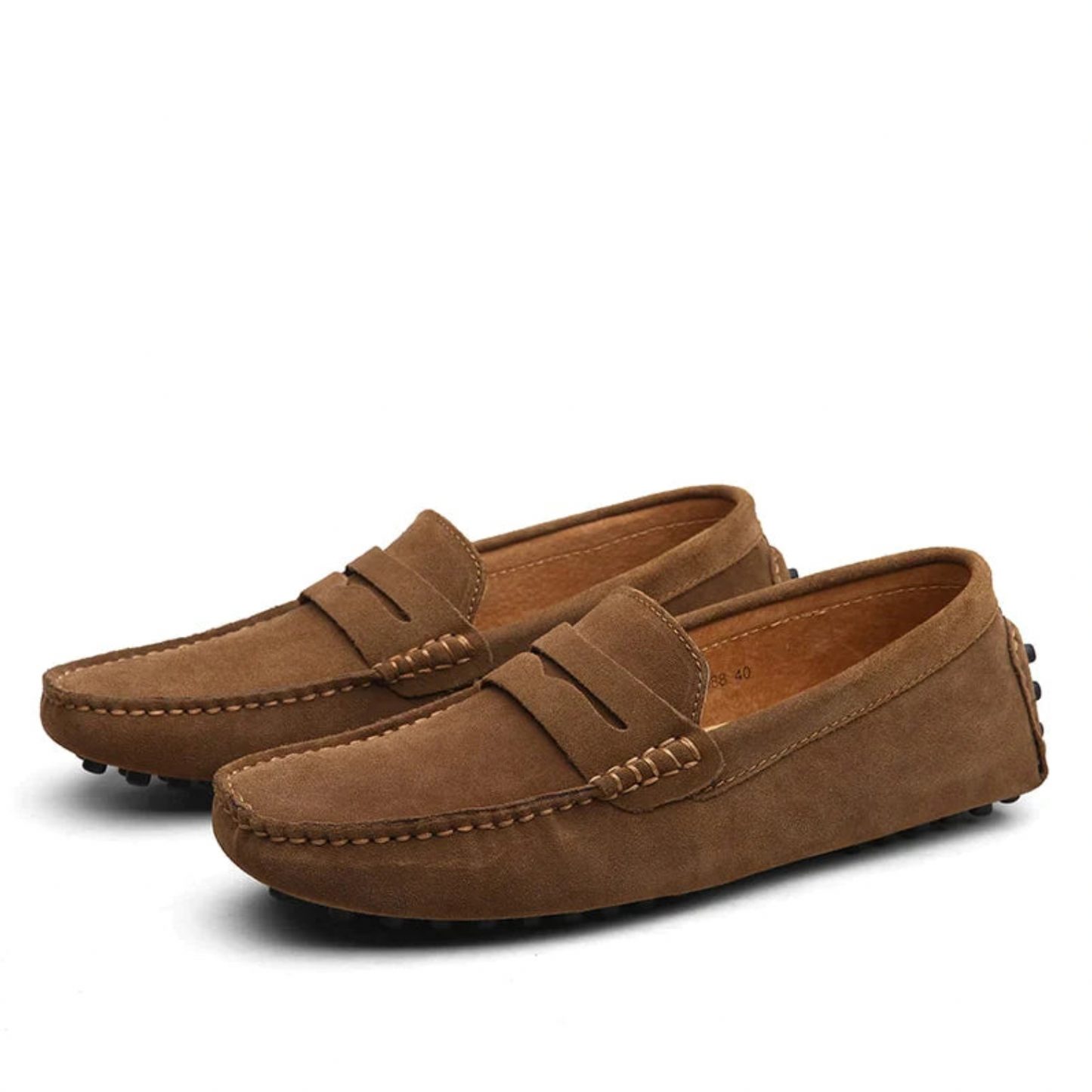 Homme - Mocassins en Cuir - Modèle à Enfiler Respirant - Suède