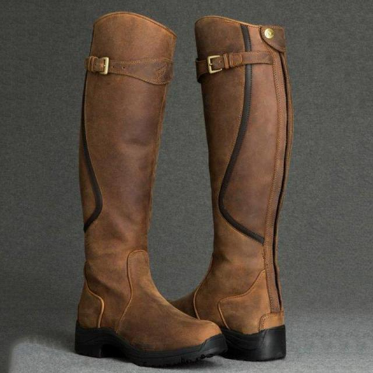 Chaussures bottes femme avec surface structurée et semelle robuste