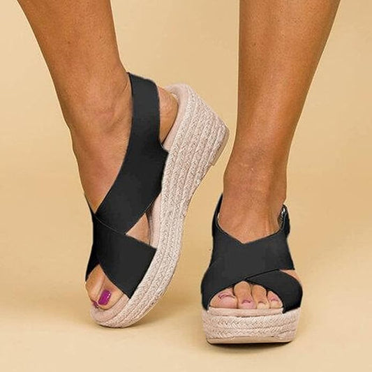 Sandales à semelle épaisse pour femme avec brides ajustables