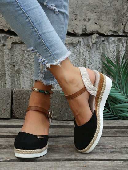 Sandales espadrilles femme été à brides réglables