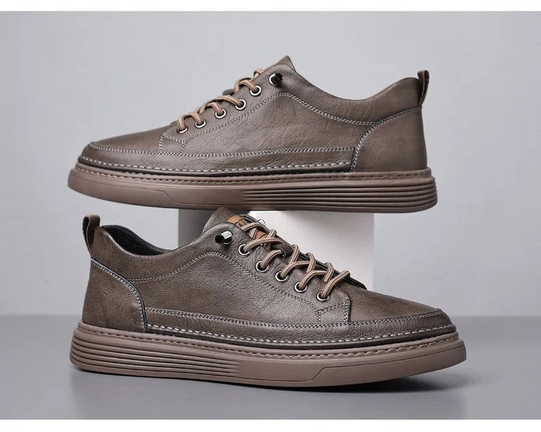 Baskets homme style minimaliste revêtement lisse