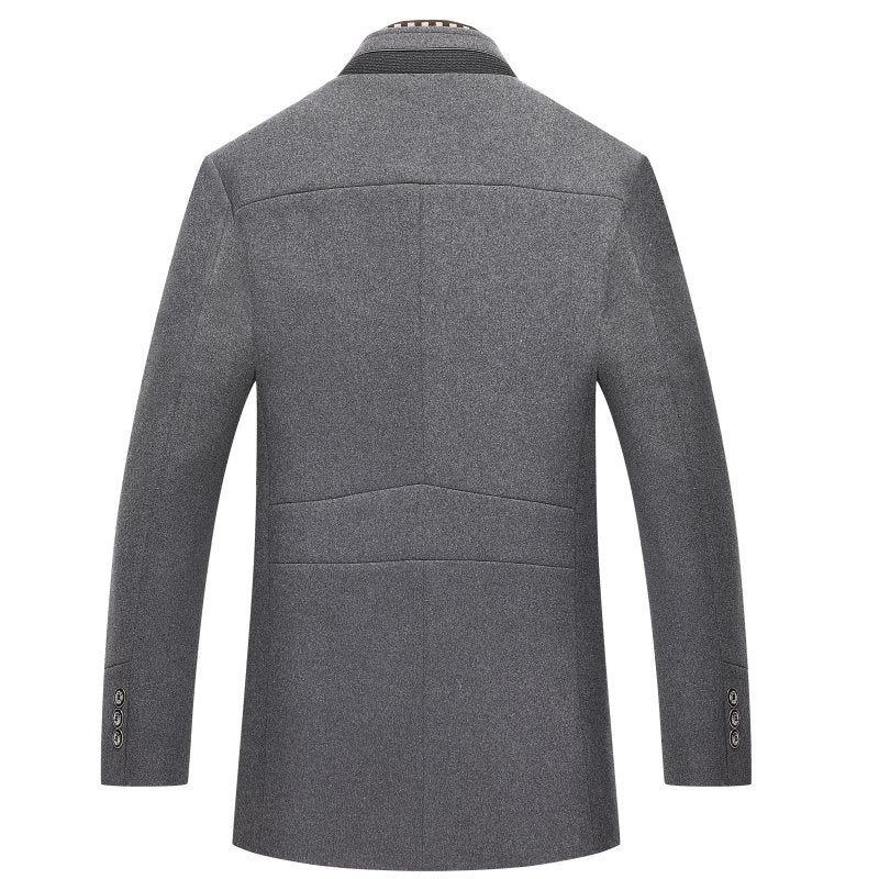 Manteau homme style urbain, finition laine synthétique