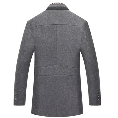 Manteau homme style urbain, finition laine synthétique