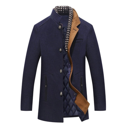 Manteau homme style urbain, finition laine synthétique