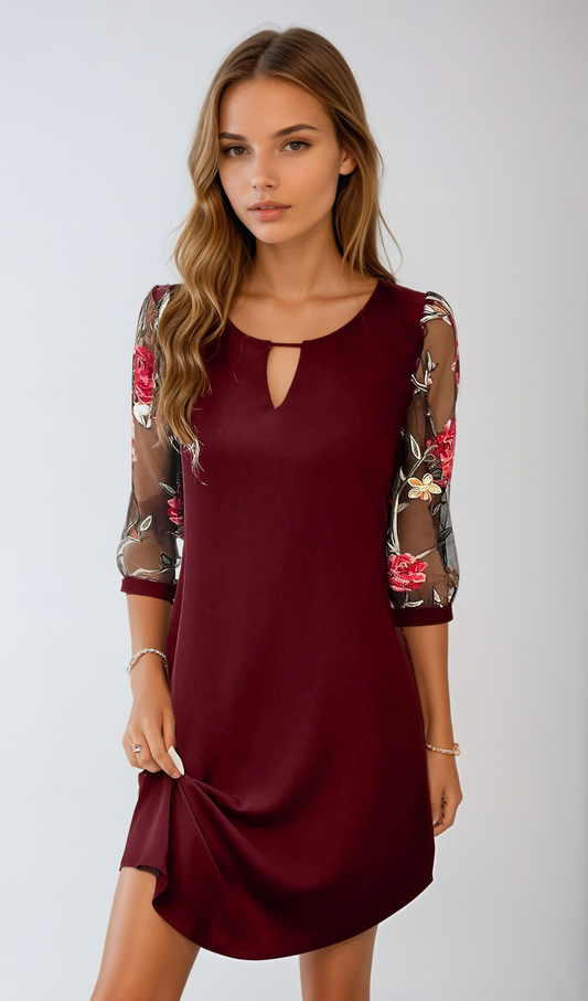 Robe chemise décontractée à motif fleuri, modèle court pour femme