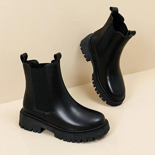 Chaussures bottines femme style Chelsea à empiècements extensibles