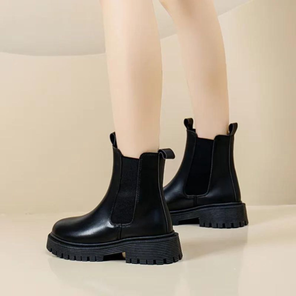 Chaussures bottines femme style Chelsea à empiècements extensibles