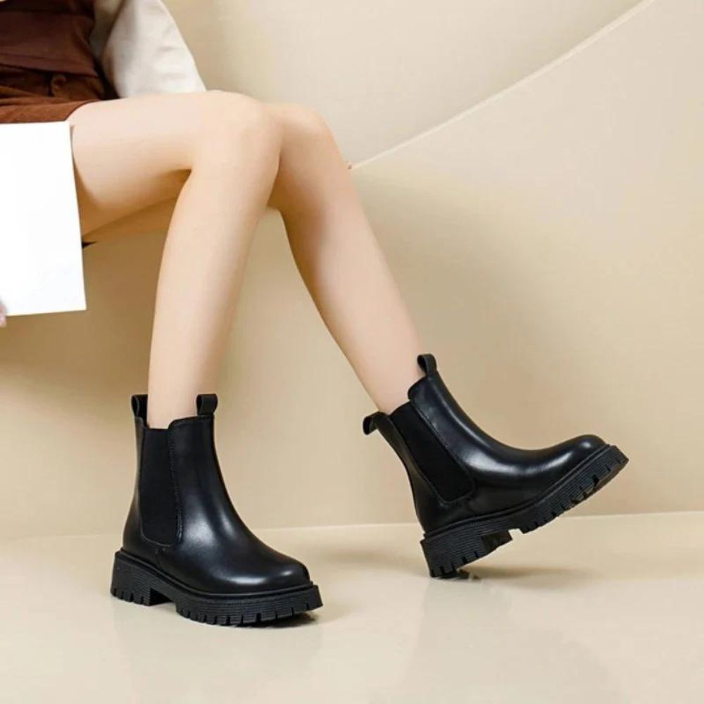 Chaussures bottines femme style Chelsea à empiècements extensibles