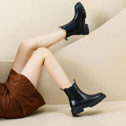 Chaussures bottines femme style Chelsea à empiècements extensibles