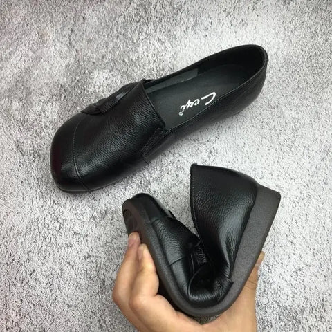 Chaussures femme style ballerines en surface souple