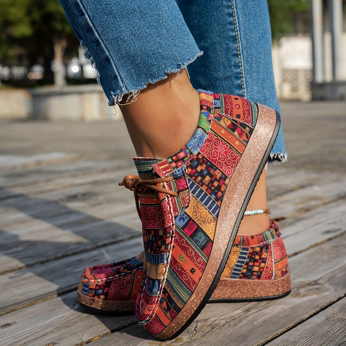 Chaussures rétro colorées pour femme