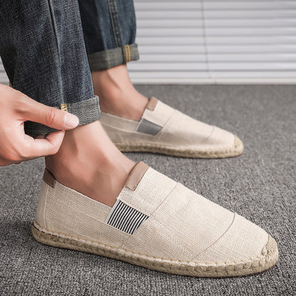 Chaussures homme à inspiration paille et finition toile