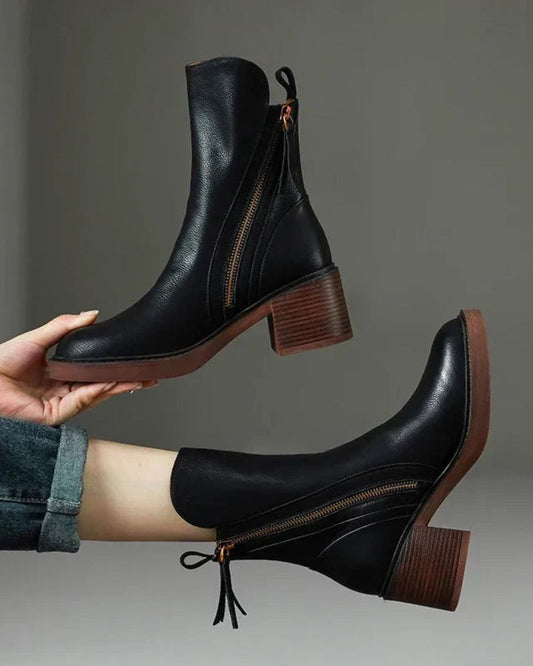 Bottines femme cuir à talon confort