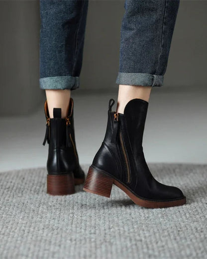 Bottines femme cuir à talon confort
