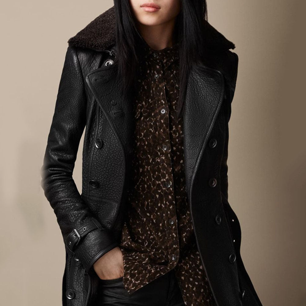 Manteau cuir long femme – style chic et intemporel automne-hiver