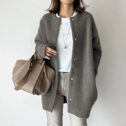 Cardigan Femme Long en Laine Douce – Chaud, Confortable & Style Élégant Décontracté