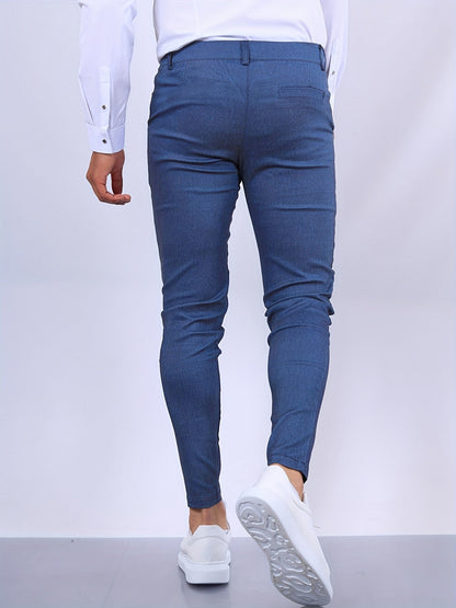 Pantalon homme coupe slim avec taille moyenne pour bureau