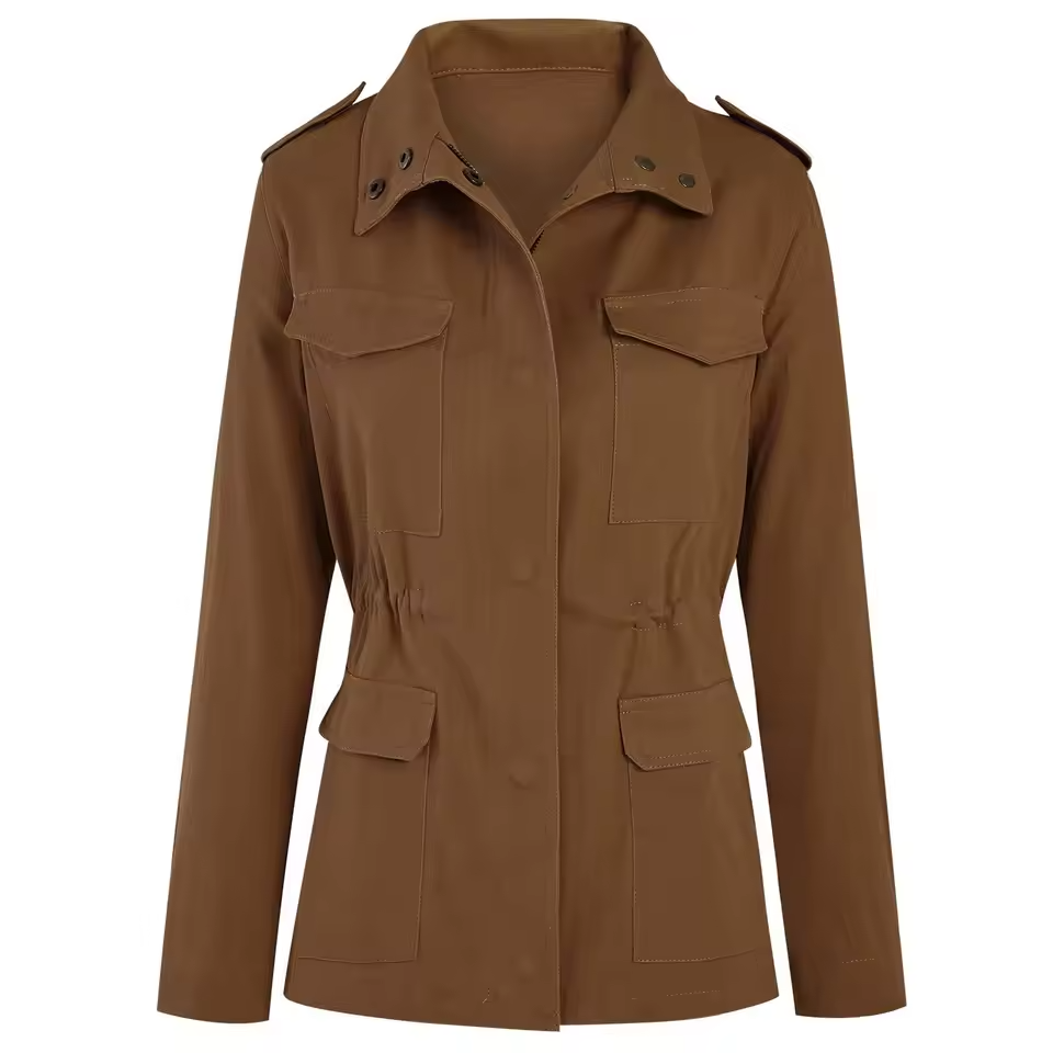 Veste légère femme avec poches et fermeture centrale