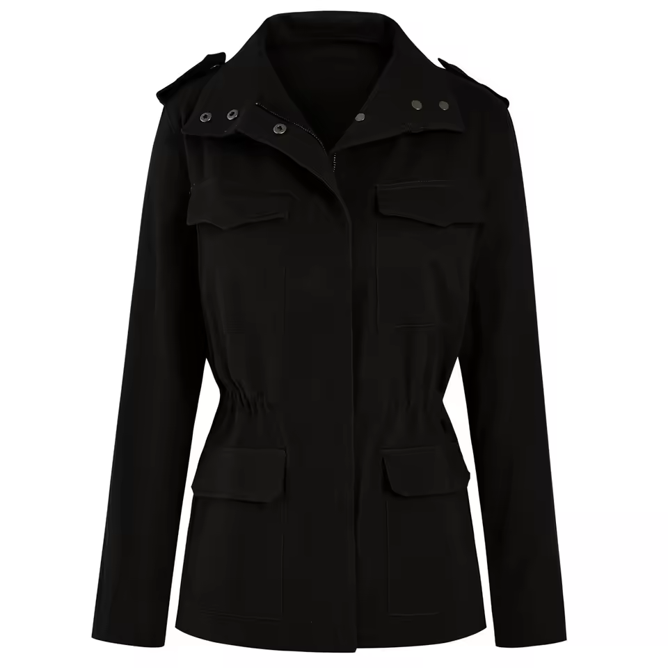 Veste légère femme avec poches et fermeture centrale