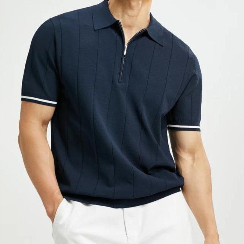 Polo zippé pour homme – Confort en coton doux et style moderne