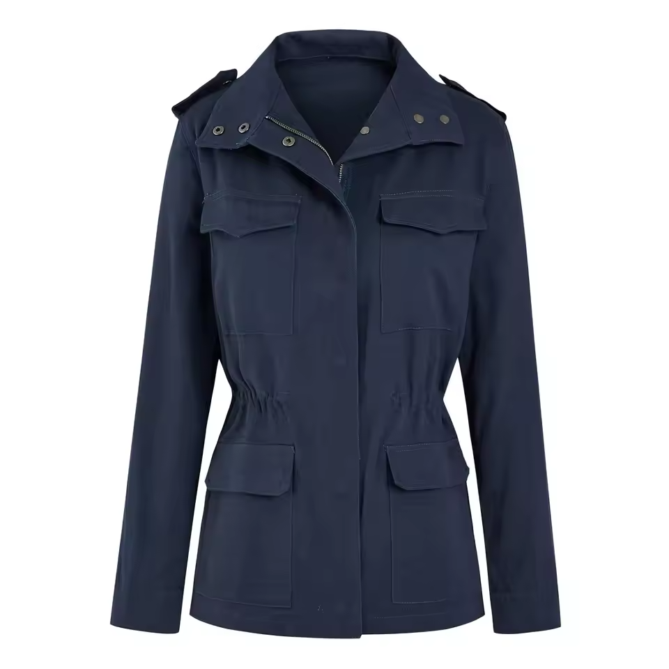 Veste légère femme avec poches et fermeture centrale