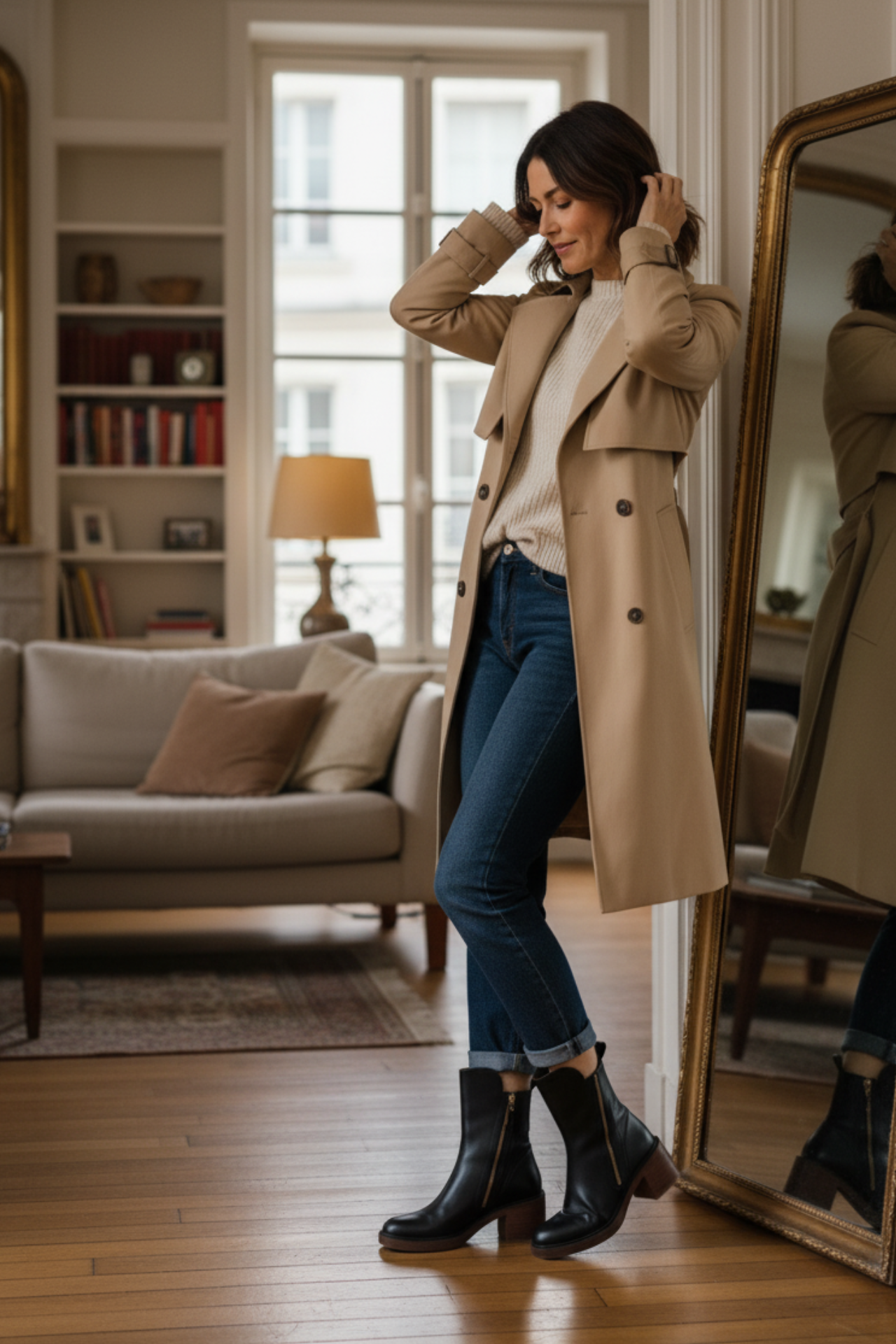 Bottines femme cuir à talon confort