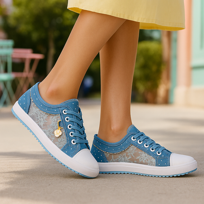 Baskets Confort Femme à Pois – Légèreté et Style au Quotidien