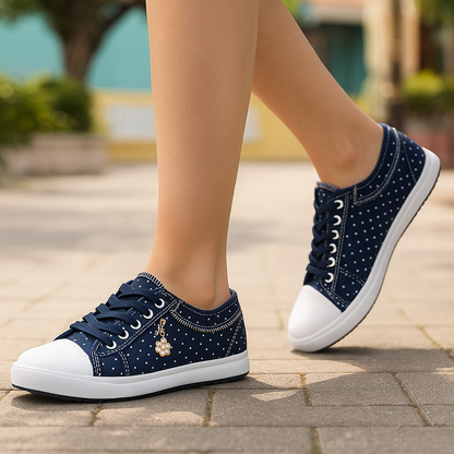 Baskets Confort Femme à Pois – Légèreté et Style au Quotidien