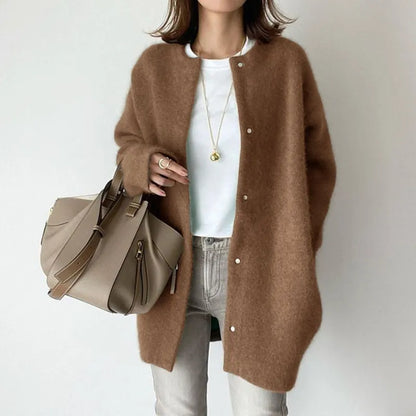 Cardigan Femme Long en Laine Douce – Chaud, Confortable & Style Élégant Décontracté