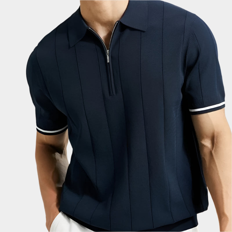 Polo zippé pour homme – Confort en coton doux et style moderne