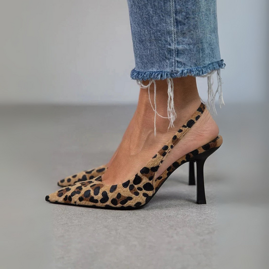 Escarpins femme léopard à bout pointu – Chaussures à talons élégantes