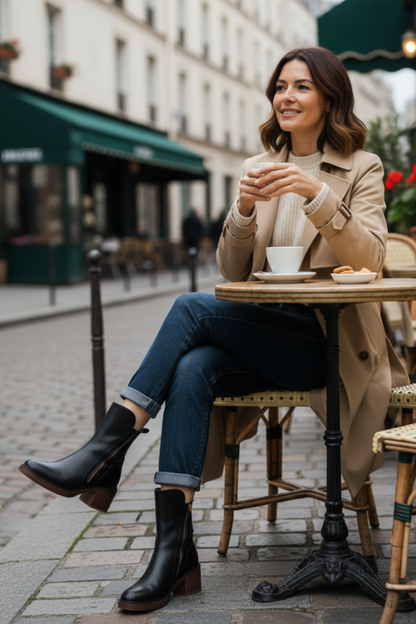 Bottines femme cuir à talon confort