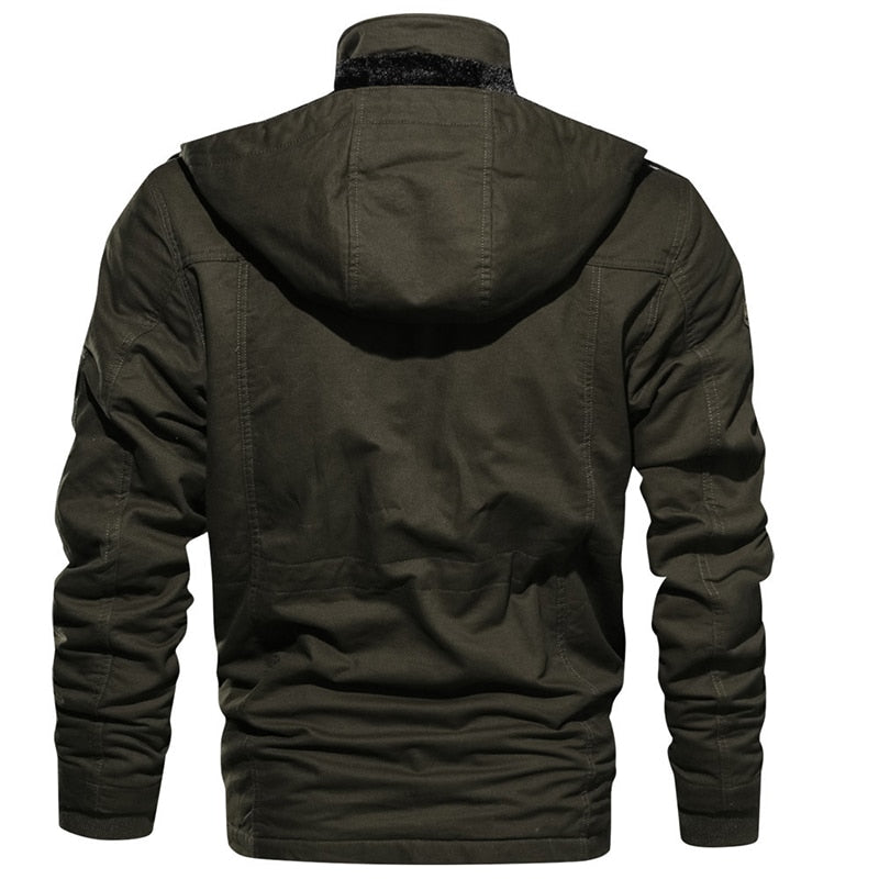 Veste Homme Décontractée Hiver – Chaude, Multi-Poches & Style Militaire