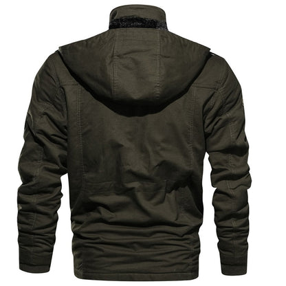 Veste Homme Décontractée Hiver – Chaude, Multi-Poches & Style Militaire