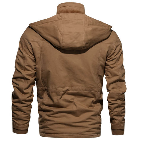 Veste Homme Décontractée Hiver – Chaude, Multi-Poches & Style Militaire