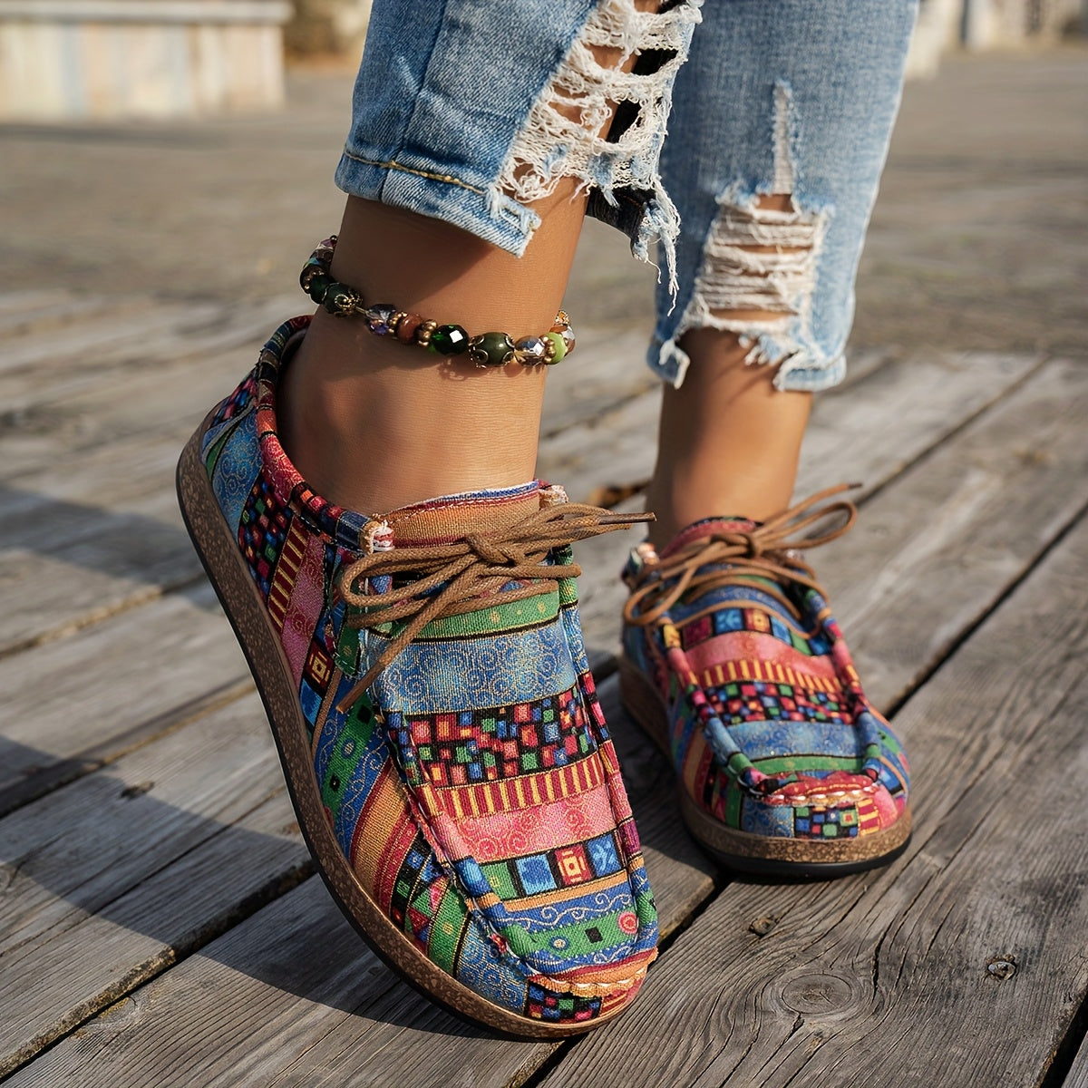 Chaussures rétro colorées pour femme