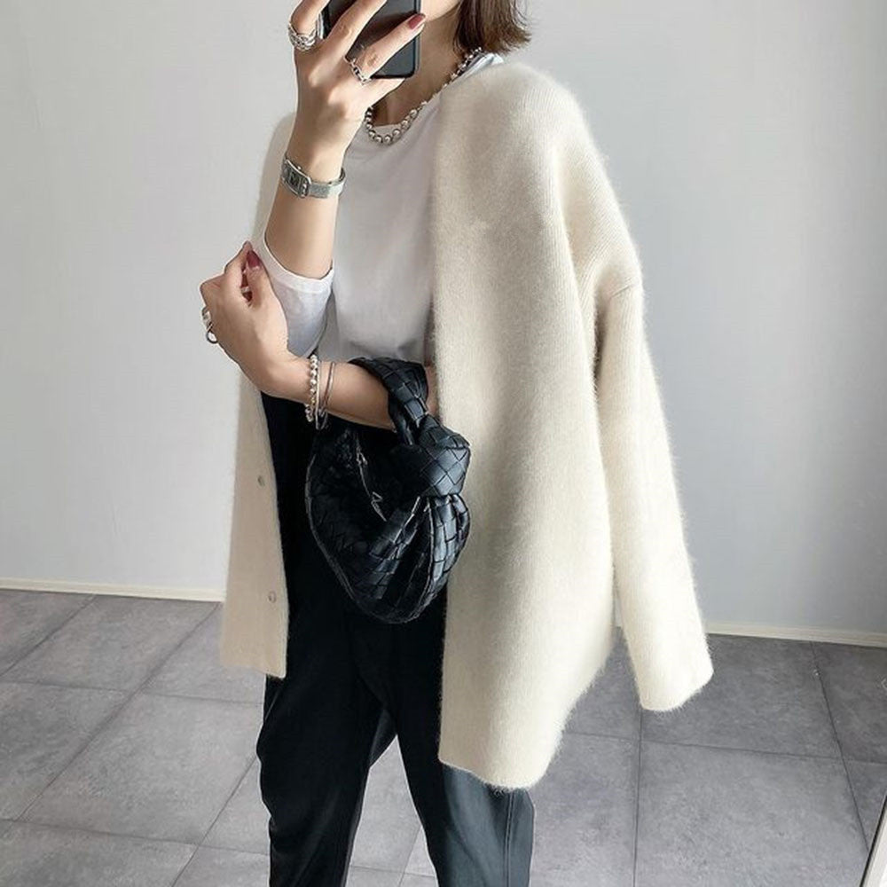 Cardigan Femme Long en Laine Douce – Chaud, Confortable & Style Élégant Décontracté