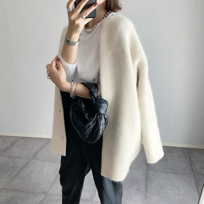Cardigan Femme Long en Laine Douce – Chaud, Confortable & Style Élégant Décontracté