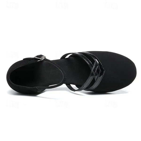 Chaussures de danse noir pour femme avec bride ajustable