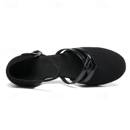 Chaussures de danse noir pour femme avec bride ajustable