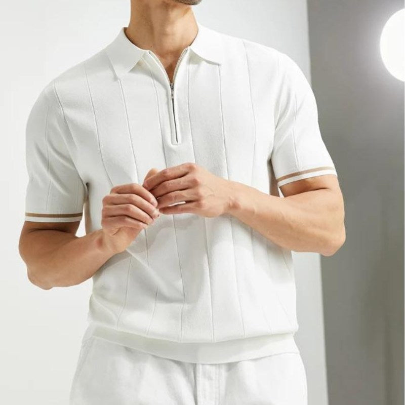 Polo zippé pour homme – Confort en coton doux et style moderne