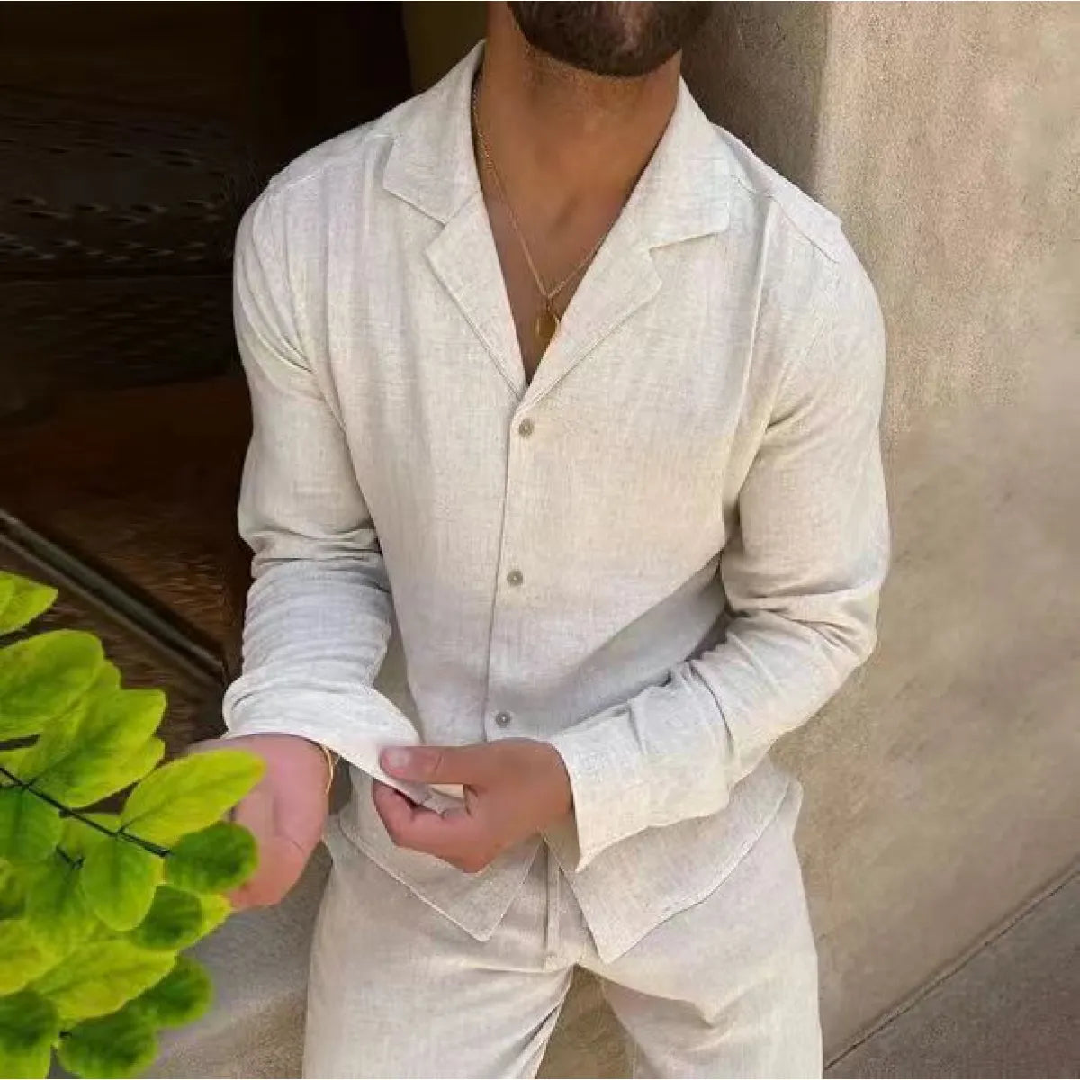 Costume d'été en lin pour homme