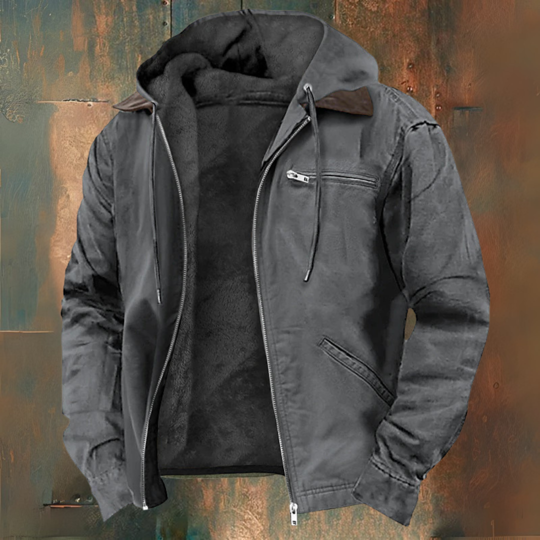Veste à capuche homme style western – surchemise légère automne-hiver