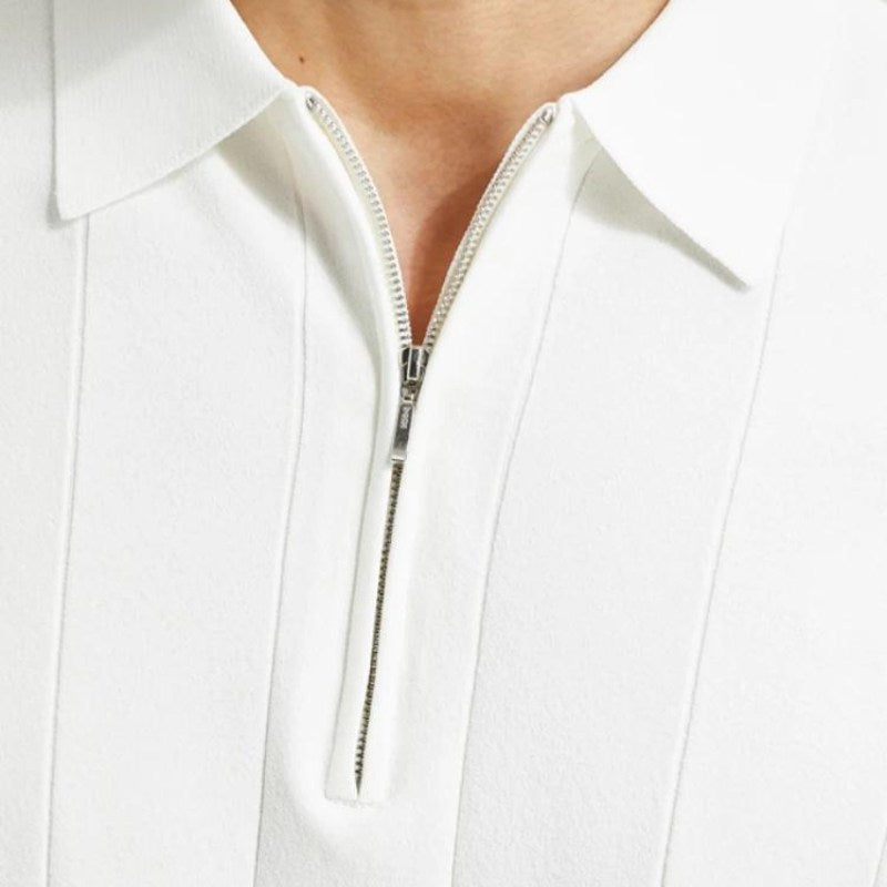 Polo zippé pour homme – Confort en coton doux et style moderne