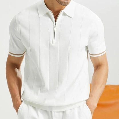 Polo zippé pour homme – Confort en coton doux et style moderne