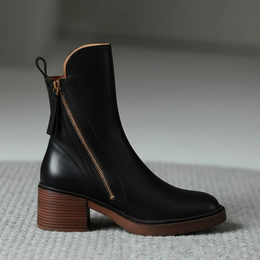 Bottines femme cuir à talon confort