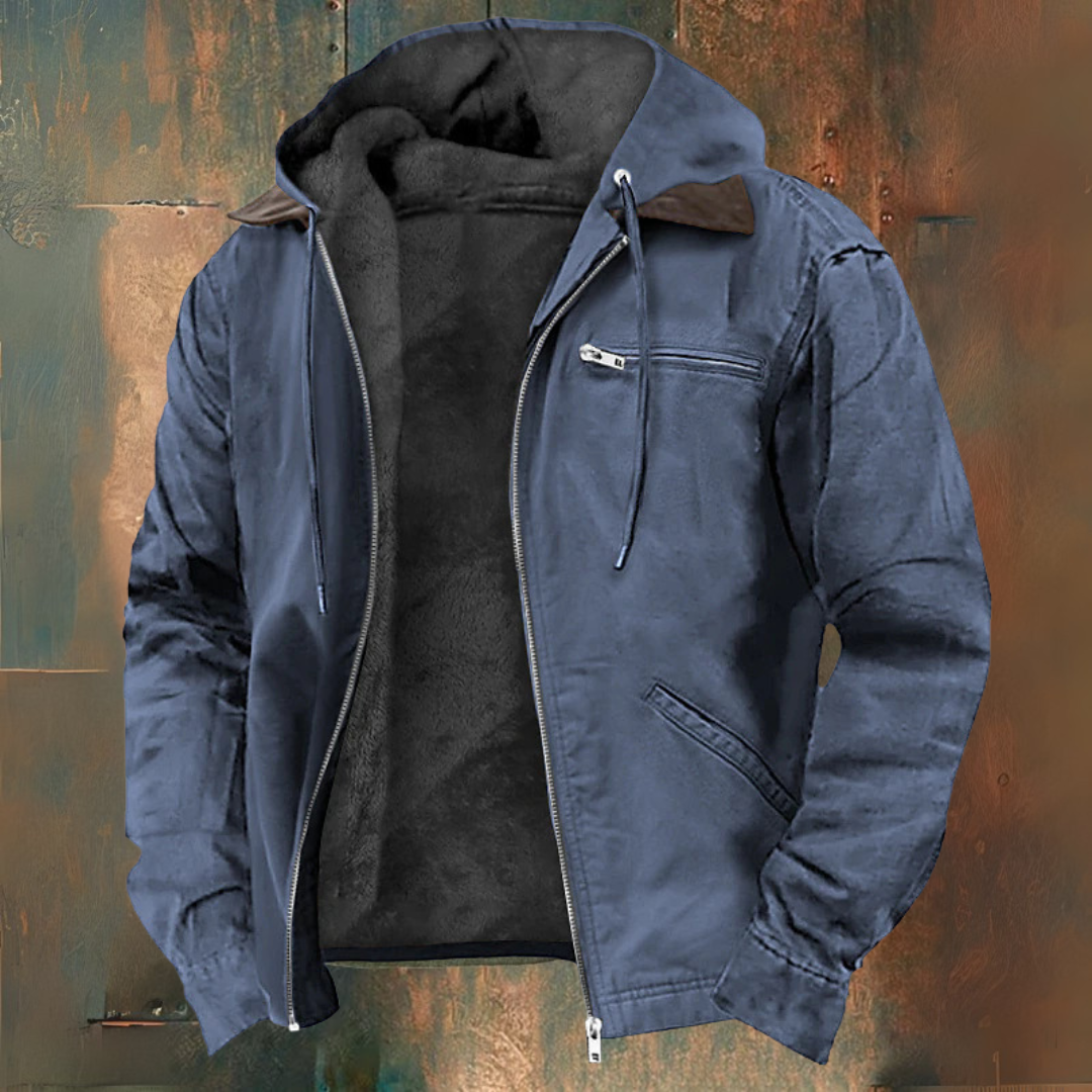 Veste à capuche homme style western – surchemise légère automne-hiver
