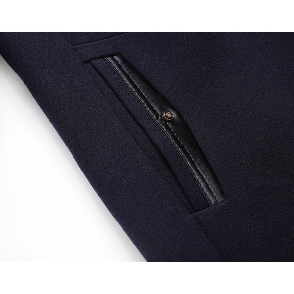 Manteau homme style urbain, finition laine synthétique