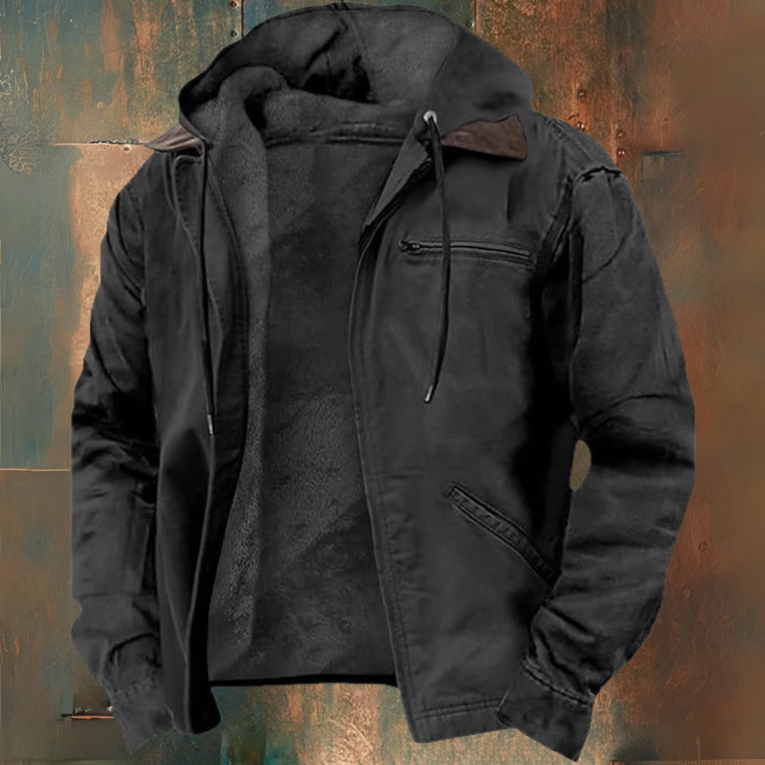 Veste à capuche homme style western – surchemise légère automne-hiver