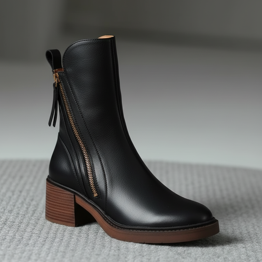 Bottines femme cuir à talon confort